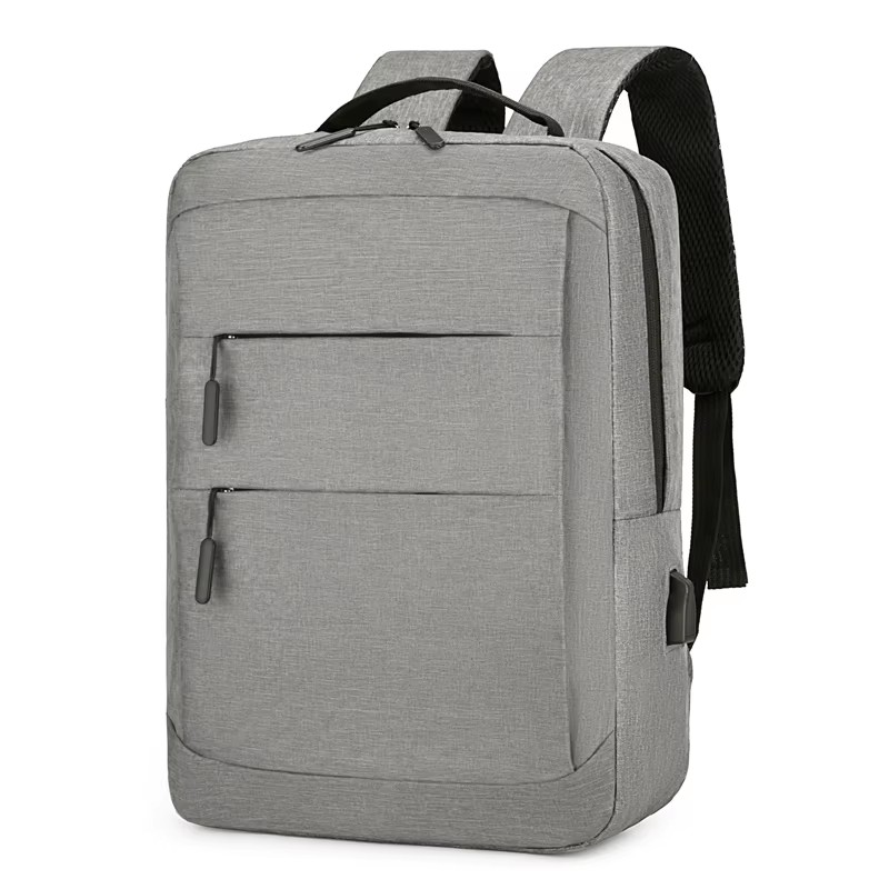 grey Laptop Backpack with USB: Custom LOGO, Wholesale