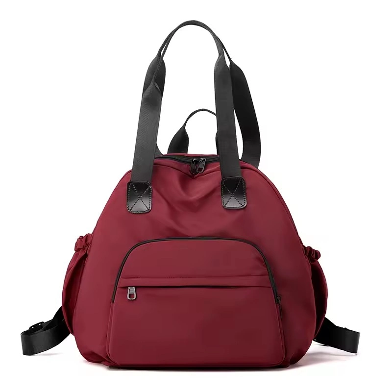 red Custom Nylon Drawstring Gym Bag Durable