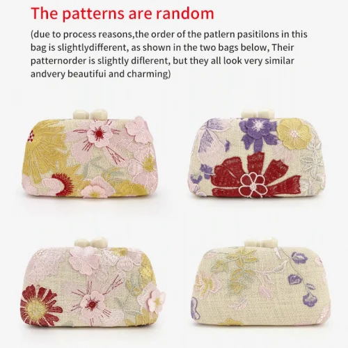 Factory Luxury Evening Clutch Bag with Colorful 3D Floral Embellishments - may vary