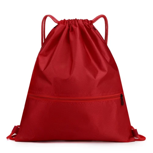Wholesale Custom Drawstring Backpack Oxford Material Wine Red