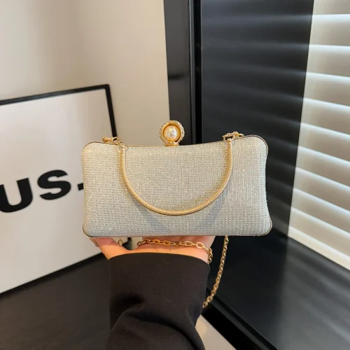 Factory Luxury Dinner Parties Ladies Evening Hand Bags Sliver