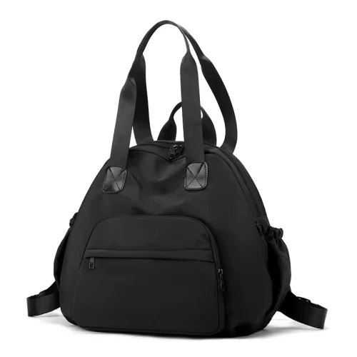 black Custom Nylon Drawstring Gym Bag Durable