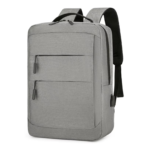 grey Laptop Backpack with USB: Custom LOGO, Wholesale