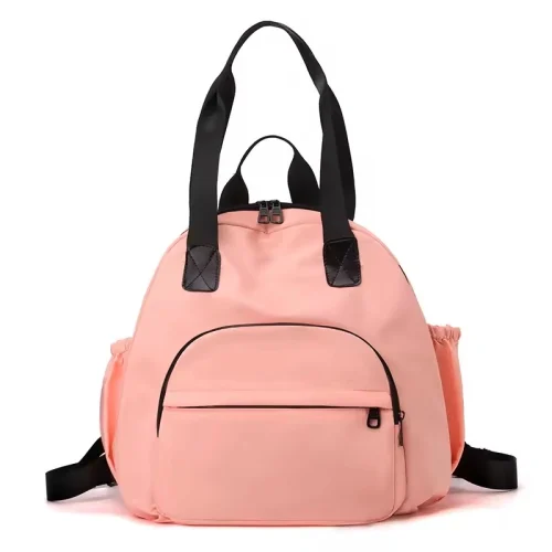 pink Custom Nylon Drawstring Gym Bag Durable