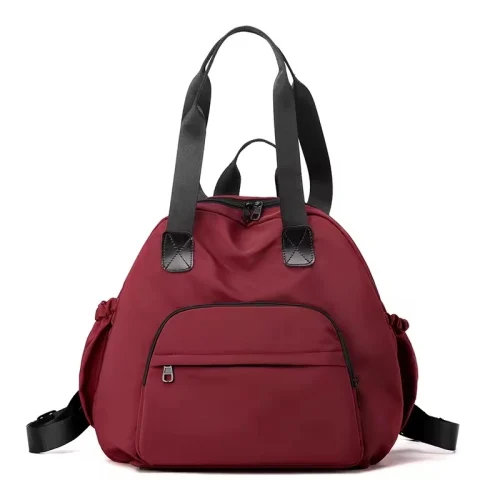 red Custom Nylon Drawstring Gym Bag Durable